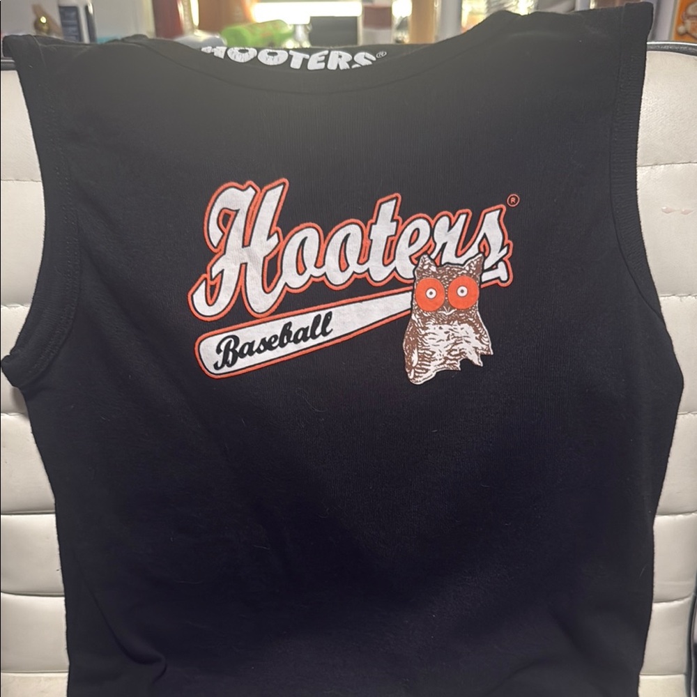 Hooters Black and Orange Baseball Tank